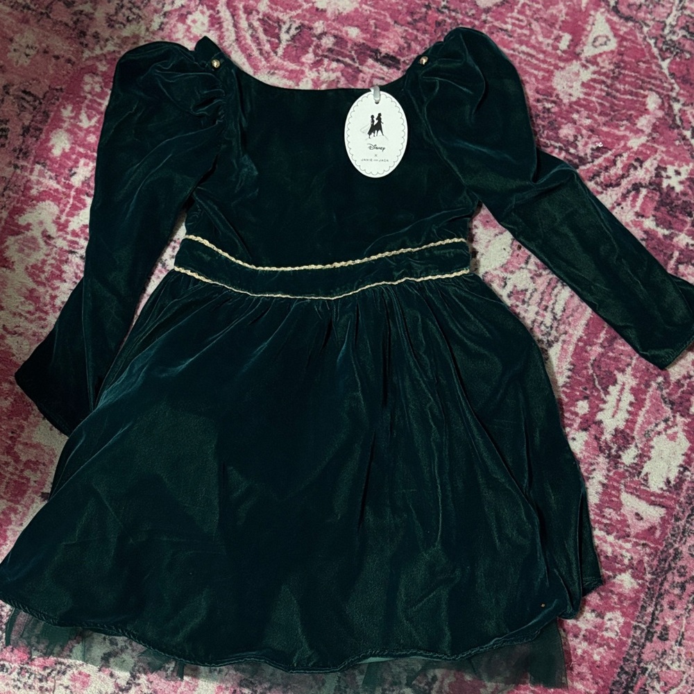 Disney Kids Emerald Velvet Costume Dress